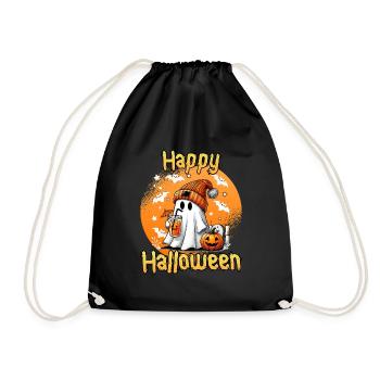 HAPPY HALLOWEEN Lustiges Kinder Halloween - Turnbeutel - Schwarz - Vorne