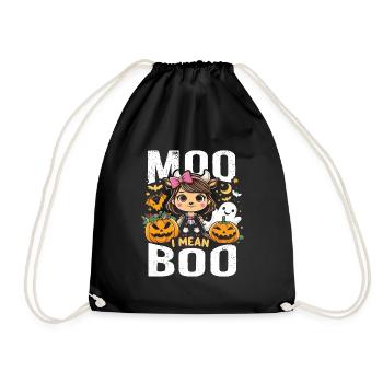Halloween Costume MOO BOO Halloween Kids - Drawstring Bag - black - Front