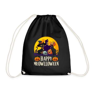 Halloween Party HAPPY HALLOWEEN Spooky - Drawstring Bag - black - Front