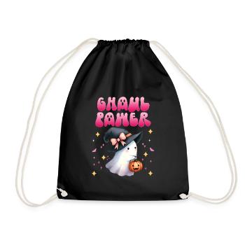Halloween Costume Girl CHAUL GAMER Funny - Drawstring Bag - black - Front