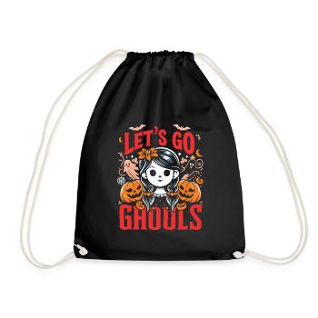 Halloween Costume LET'S GO GHOULS Funny - Drawstring Bag - black - Front