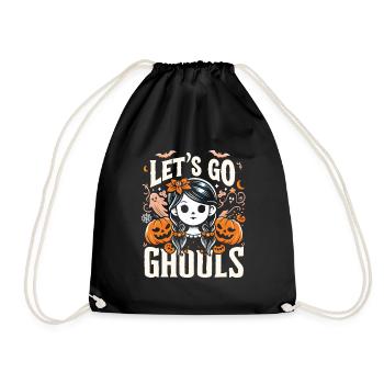 Halloween Costume LET'S GO GHOULS Funny - Drawstring Bag - black - Front