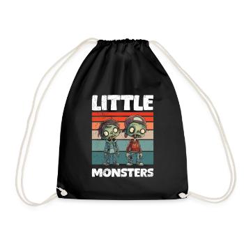 Halloween Kostüm Kinder LITTLE MONSTERS Lustiges - Turnbeutel - Schwarz - Vorne