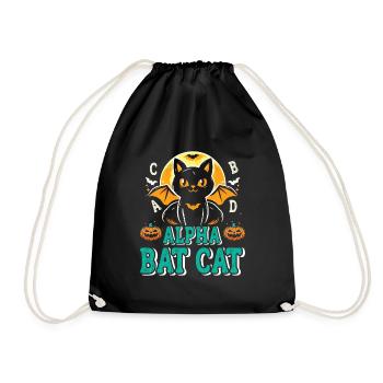 Halloween Kids ALPHA BAT CAT Funny Halloween - Drawstring Bag - black - Front