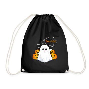 Halloween Costume Kids BOO-TIFUL Funny Halloween - Drawstring Bag - black - Front