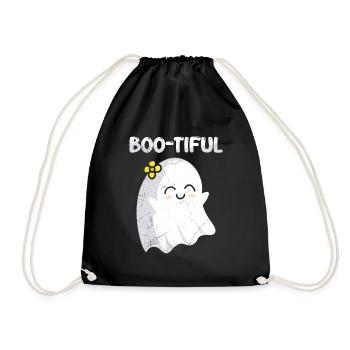 Halloween Costume Kids BOO-TIFUL Funny Halloween - Drawstring Bag - black - Front
