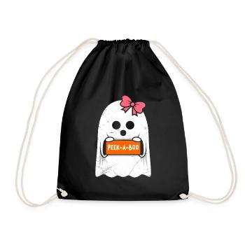 Halloween Costume Kids PEAK A BOO Funny - Drawstring Bag - black - Front