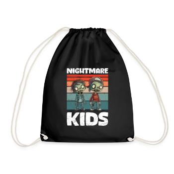 Halloween Party NIGHTMARE KIDS Creepy Zombie - Drawstring Bag - black - Front