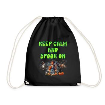 Costume d’Halloween Enfants KEEP CALM AND SPOOK ON - Sac de sport léger - noir - Devant