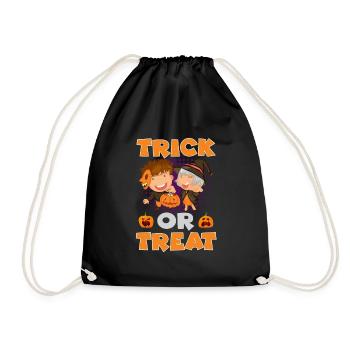 Halloween Costume Kids TRICK OR TREAT Fun - Drawstring Bag - black - Front