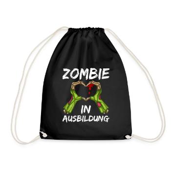 Halloween Kostüm Kinder ZOMBIE IN AUSBILDUNG - Turnbeutel - Schwarz - Vorne