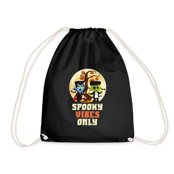 Halloween Costume SPOOKY VIBES ONLY Funny - Drawstring Bag - black - Front