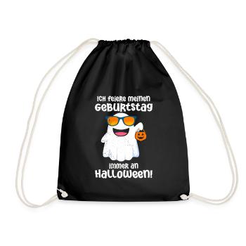Fête d’Halloween JE FÊTE MON ANNIVERSAIRE - Sac de sport léger - noir - Devant