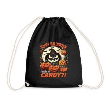 HAPPY HALLOWEEN CANDY?! Funny Halloween Costume - Drawstring Bag - black - Front