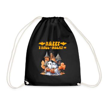 HAPPY HALLOWEEN Lustiges Kinder Halloween - Turnbeutel - Schwarz - Vorne
