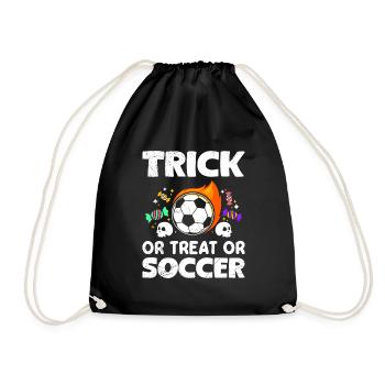 Halloween Party TRICK OR TREAT OR SOCCER Kids - Drawstring Bag - black - Front