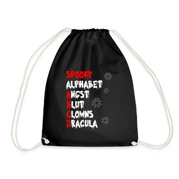 Halloween SPOOKY ALPHABET ANGST BLUT CLOWNS - Turnbeutel - Schwarz - Vorne