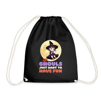 Halloween Costume GIRLS JUST WANT FUN Party - Drawstring Bag - black - Front