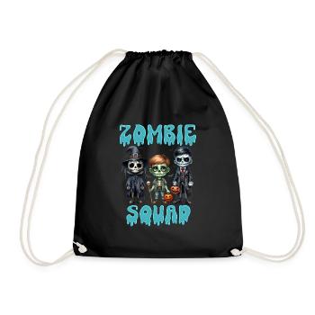 Halloween Kostüm Kinder ZOMBIE SQUAD Lustiges - Turnbeutel - Schwarz - Vorne