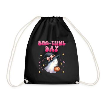 Halloween Girl BOO-TIFUL DAY Funny Girl - Drawstring Bag - black - Front