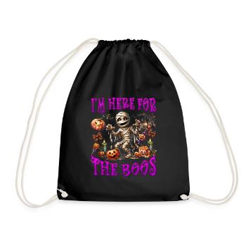 Halloween Party I'M HERE FOR THE BOOS Funny - Drawstring Bag - black - Front