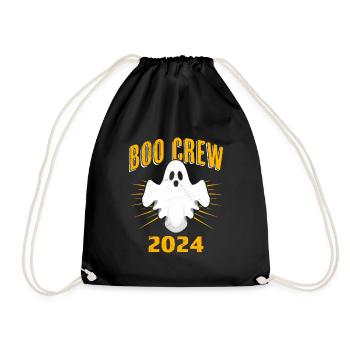 Halloween Kids BOO CREW 2024 Funny Party - Drawstring Bag - black - Front