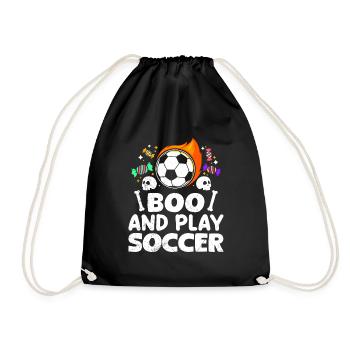 Halloween Soccer Player BOO AND PLAY SOCCER - Drawstring Bag - black - Front