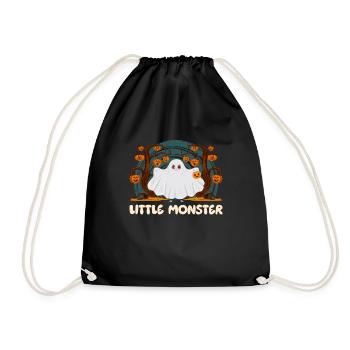 Halloween Costume Girl LITTLE MONSTER Funny - Drawstring Bag - black - Front