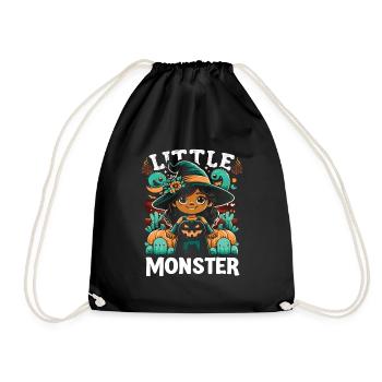 Halloween Costume Kids LITTLE MONSTER Funny - Drawstring Bag - black - Front