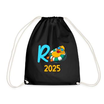 Rente 2025 R-Ente Pensionierung Ruhestand - Turnbeutel - Schwarz - Vorne