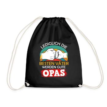 Opi LEDIGLICH DIE BESTEN VÄTER WERDEN GUTE - Turnbeutel - Schwarz - Vorne