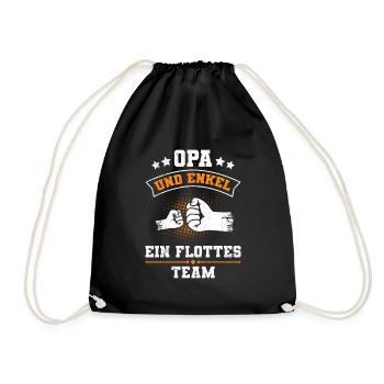 OPA UND ENKEL EIN FLOTTES TEAM Lustiges - Turnbeutel - Schwarz - Vorne