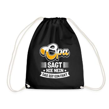 OPA SAGT NIE NEIN DAS IST EIN FAKT Lustiges - Turnbeutel - Schwarz - Vorne