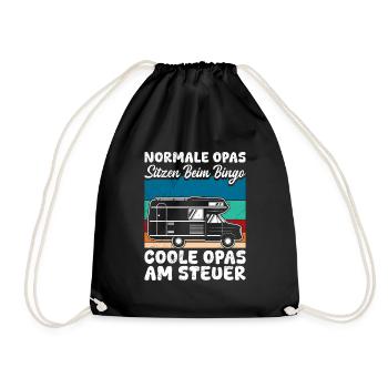 Opi NORMALE OPAS SPIELEN BINGO COOLE AM STEUER - Turnbeutel - Schwarz - Vorne