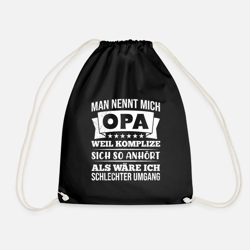 Opi MAN NENNT MICH OPA KOMPLIZE KLINGT SCHLECHT - Turnbeutel - Schwarz