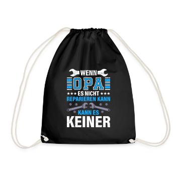Opi WENN OPA ES NICHT REPARIEREN KANN KANNS KEINER - Turnbeutel - Schwarz - Vorne