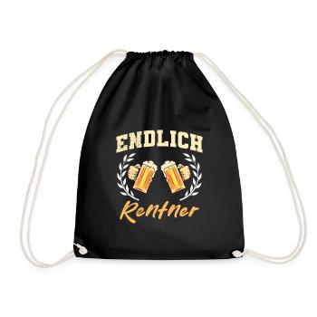 ENDLICH RENTNER Lustiges Renteneintritt Bierfan - Turnbeutel - Schwarz - Vorne