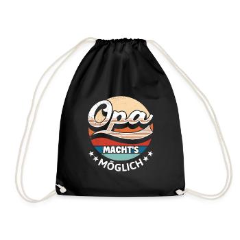 OPA MACHT'S MÖGLICH Lustiges Großvater Opi - Turnbeutel - Schwarz - Vorne