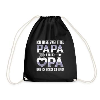 Opi HABE ZWEI TITLE PAPA UND OPA UND ROCKE SIE - Turnbeutel - Schwarz - Vorne