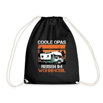 COOLE OPAS REISEN IM WOHNMOBIL Lustiges Opi - Turnbeutel - Schwarz - Vorne
