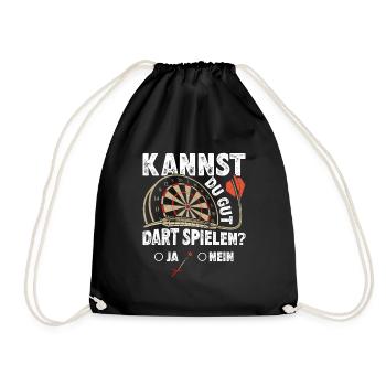 Dart Spieler KANNST DU GUT DART SPIELEN? Lustiges - Turnbeutel - Schwarz - Vorne