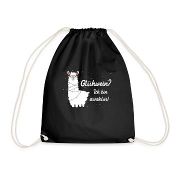 Glühwein ICH BIN STARTKLAR! Glühweinstand - Turnbeutel - Schwarz - Vorne