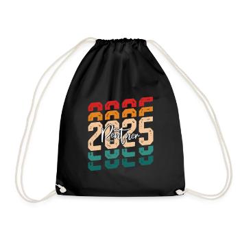 RENTE 2025 Renteneintritt Retenbeginn 2025 - Turnbeutel - Schwarz - Vorne