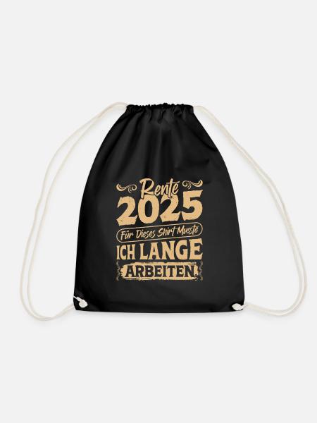 RENTE 2025 FÜR DIESES SHIRT MUSSTE ICH LANGE - Turnbeutel - Schwarz
