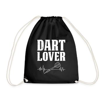 Dart Spieler DART LOVER Lustiges Darts Fan - Turnbeutel - Schwarz - Vorne