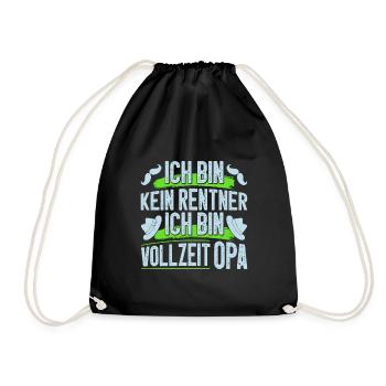 Großvater BIN KEIN RENTNER BIN VOLLZEIT OPA Lustig - Turnbeutel - Schwarz - Vorne