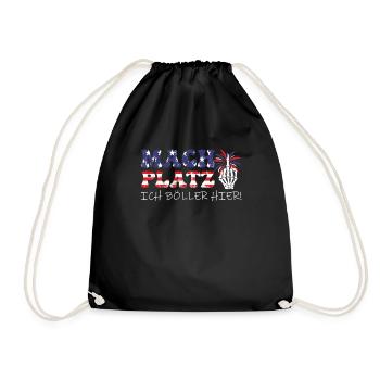 Feuerwerk MACH PLATZ ICH BÖLLER HIER! Lustiges - Turnbeutel - Schwarz - Vorne