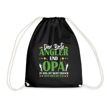 Opi BESTER ANGLER UND OPA SEIN IST NICHT EINFACH - Turnbeutel - Schwarz - Vorne