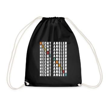 Angeln Hobby HECHT ANGLER Outfit Geburtstag - Turnbeutel - Schwarz - Vorne