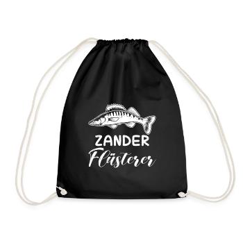 Angler ZANDER FLÜSTERER Angeln Hobby Angler - Turnbeutel - Schwarz - Vorne